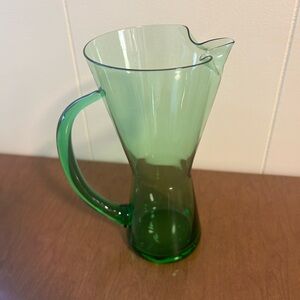 Chic Green Glass Pitcher